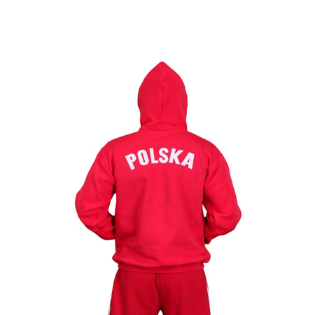BLUZA RESS Męska kangurek kibica Polski PL-63 kolor czerwony 